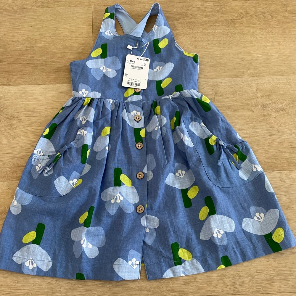 Blue Floral Button-Down Dress